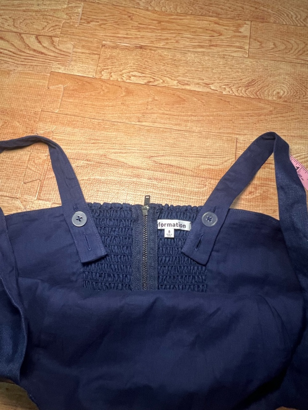 Reformation Navy Blue Cropped Tank Top Size 8 | Minimalist Chic Bralette Style - Picture 4 of 5